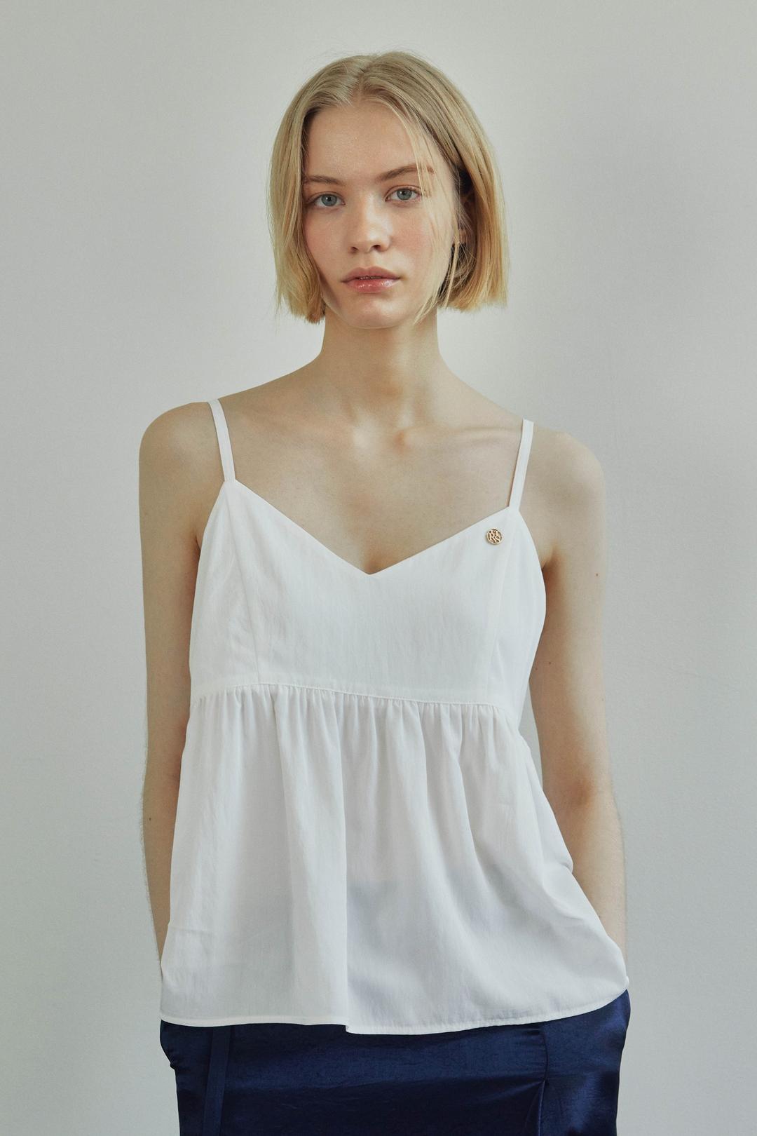 FRILL SLEEVELESS TOP / WHITE