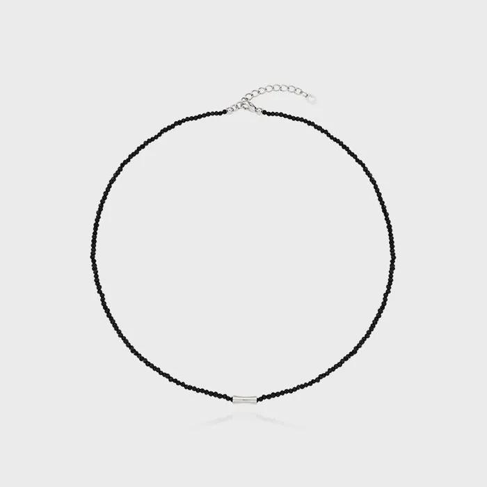 비즈 블랙글라스 바 목걸이 TNVBRW00005M