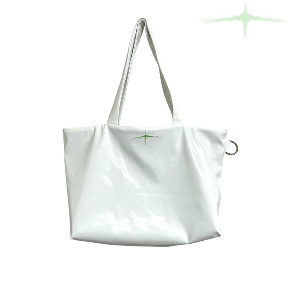 [녹영] 글로시 화이트 빅 숄더백 Glossy white Big Shoulder Bag