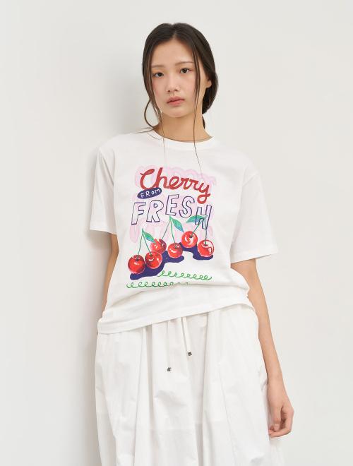 후르츠 루즈핏 반팔티 [WHITE CHERRY] / WBE2L01537