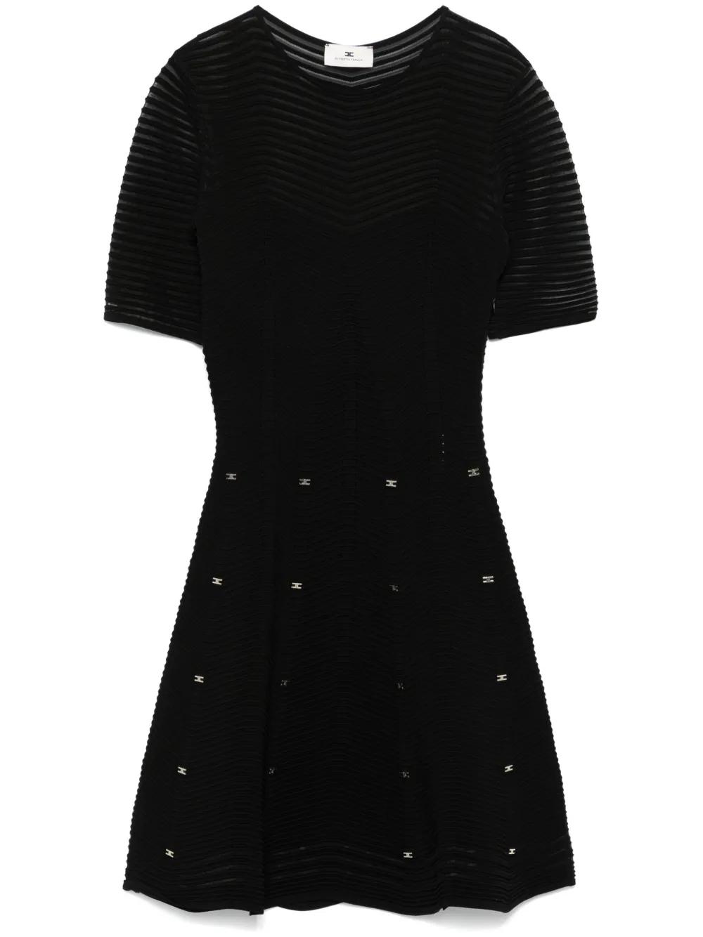 헤링본 패턴 미니 드레스