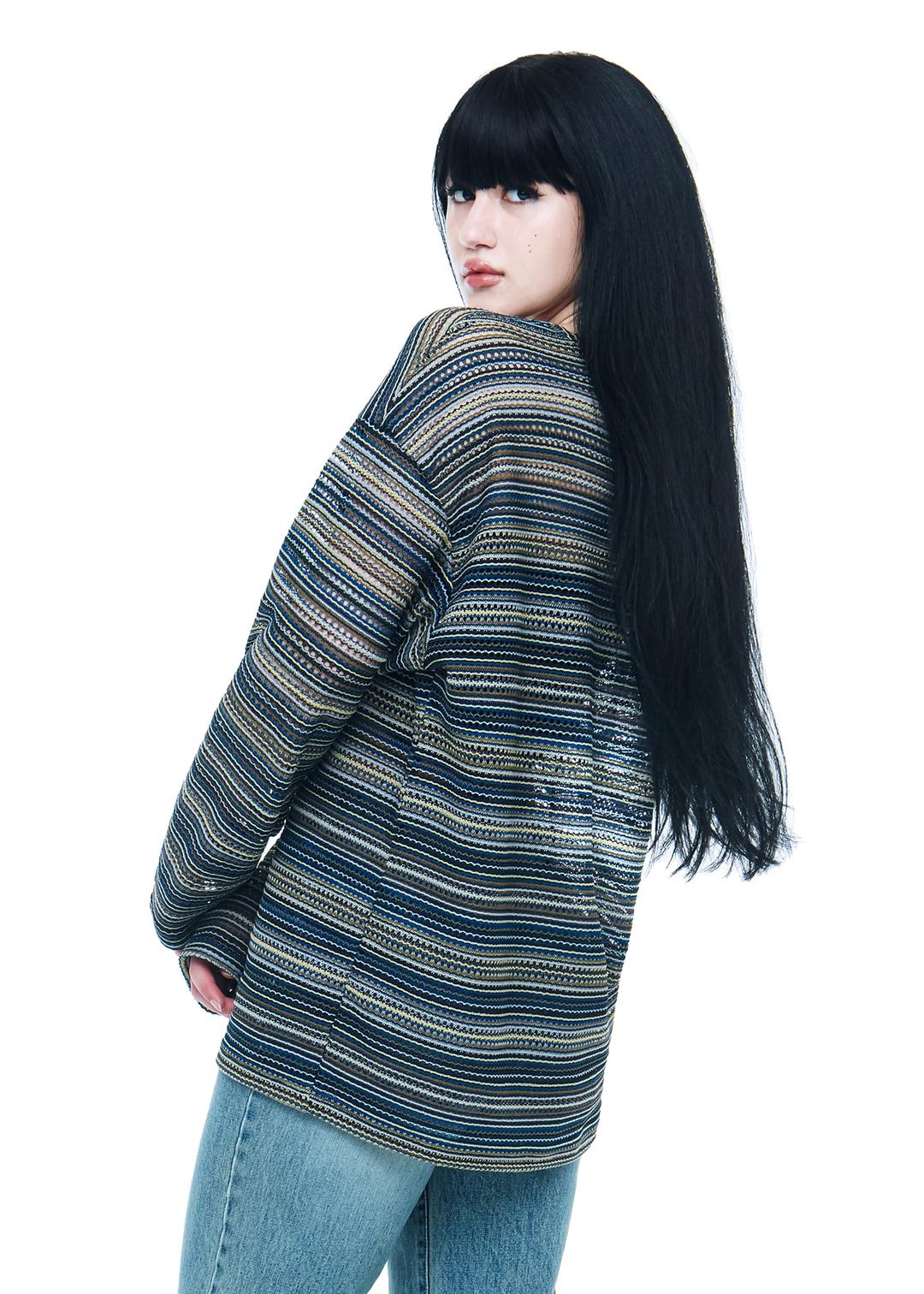 크래프트 니트 풀오버 블루