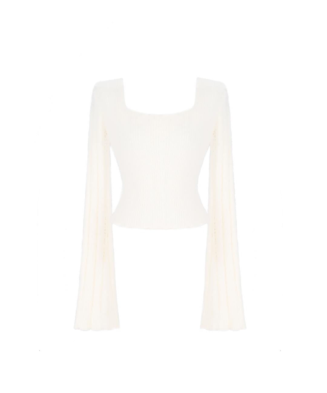 Angel wings knit / 스퀘어넥 퍼 니트
