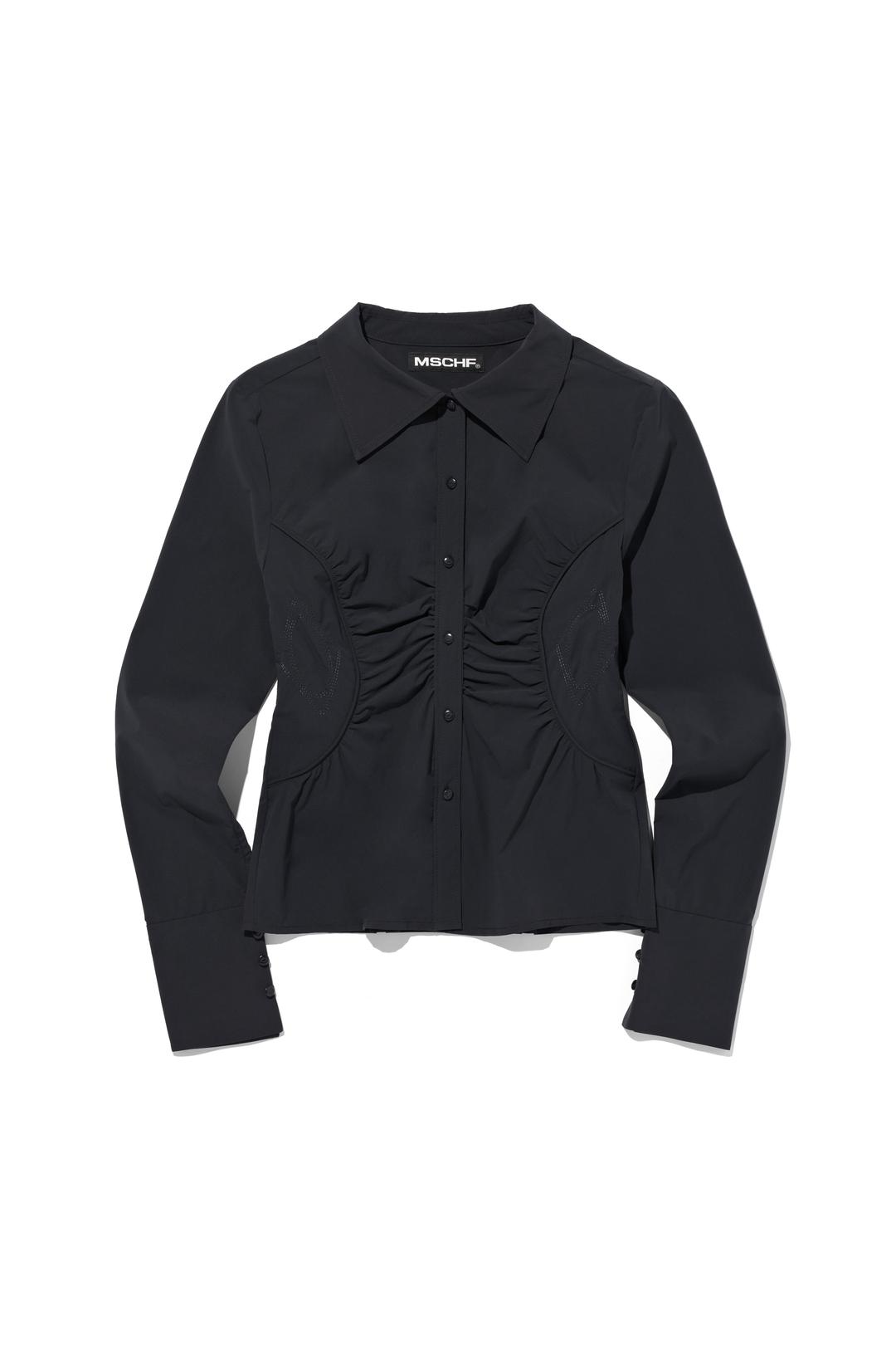 SHIRRING SHIRT_CHARCOAL