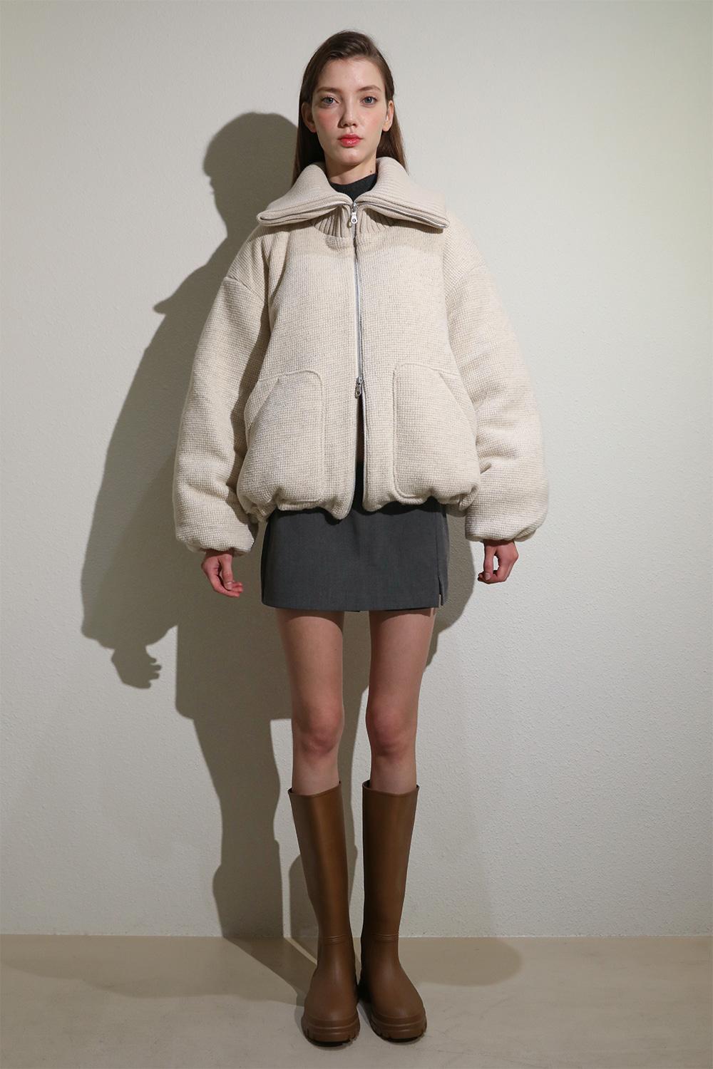 (11/14 Drop) MOHAIR WOOL PUFFER JACKET - IVORY MELANGE