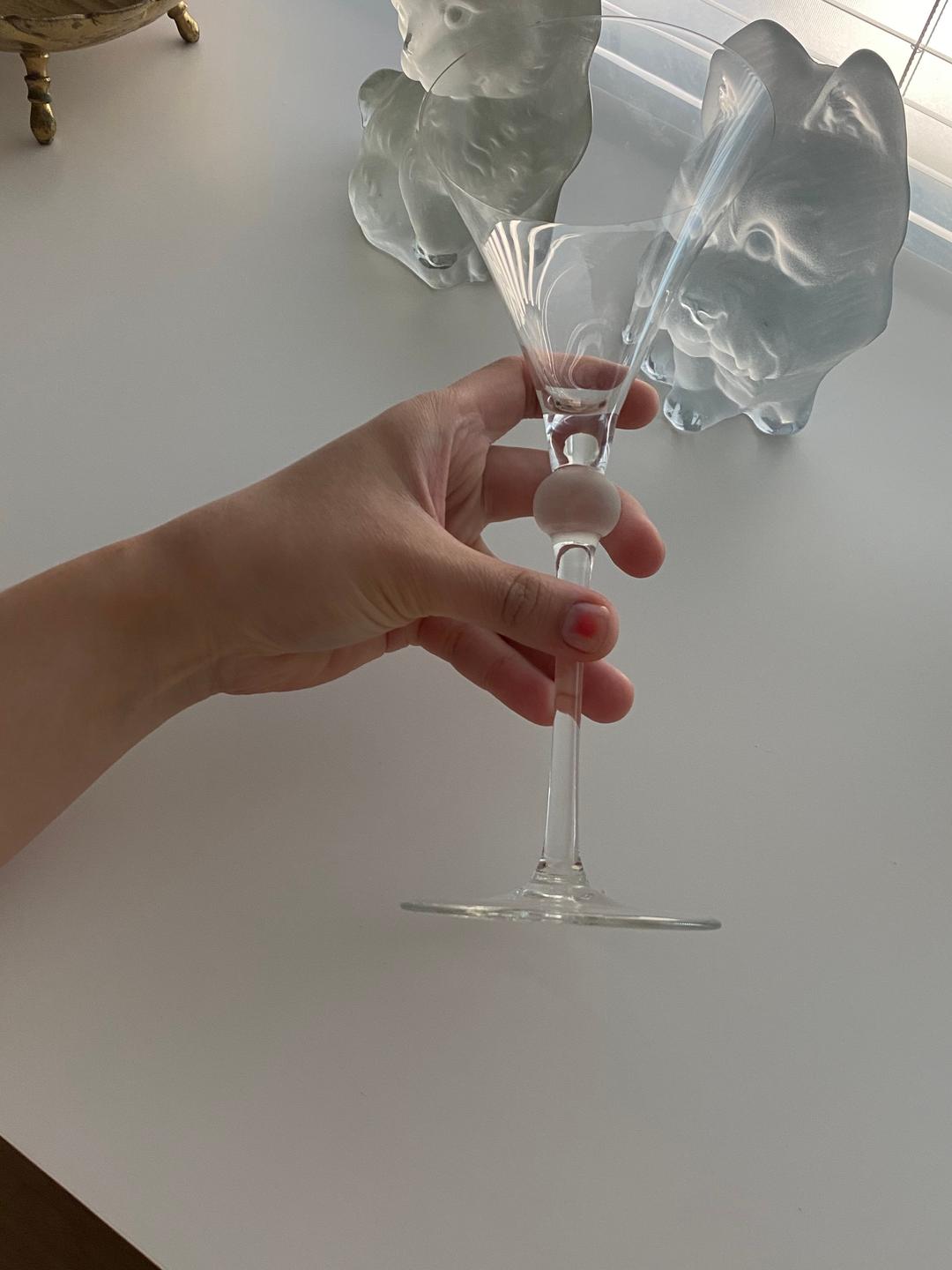 20`S Frosted Ball Stem Martini Glass