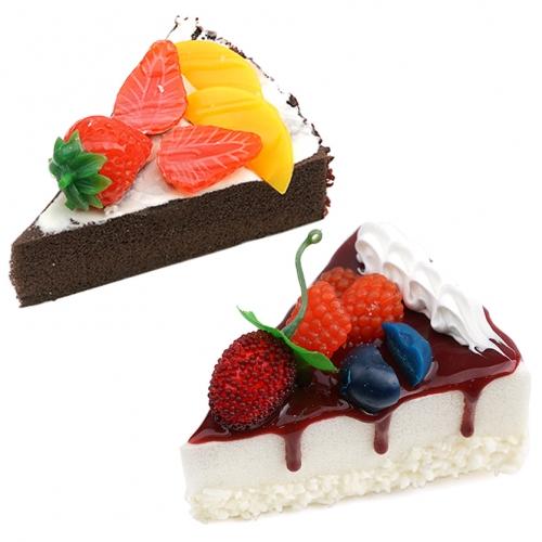 생크림 조각 케익 케이크 모형 10cm 랜덤발송 후식 디저트 진열 인조 베이커리 장식 PU리얼