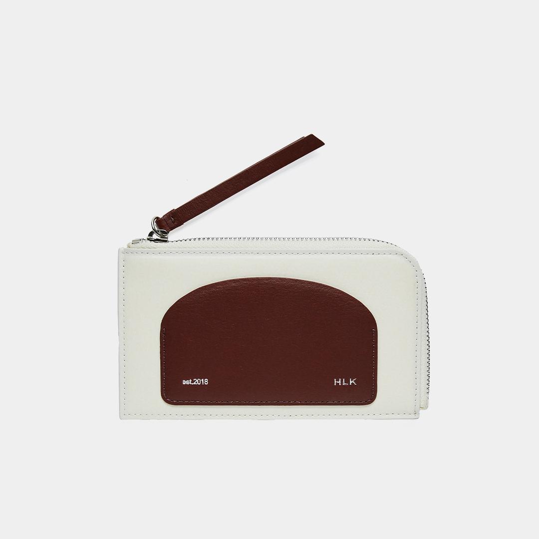 반달지퍼카드지갑 / Bandal Zipper Card Wallet [크림버건디]