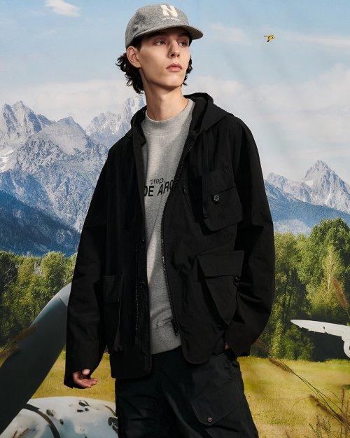 후디드 싱글 자켓 (블랙)