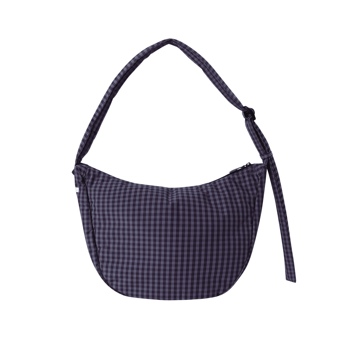 PADDED GINGHAM SHOULDER BAG, PURPLE (Large)