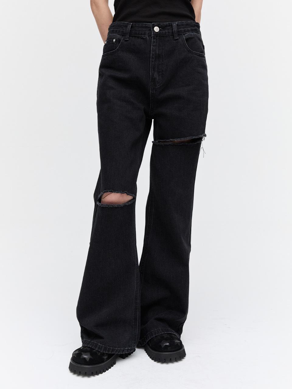 [PLZPROJECT] RELAXED BOOT CUT DENIM, BLACK