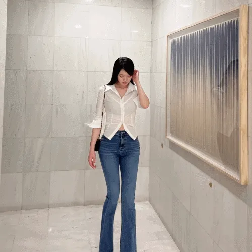 *부분당일출고/골반패드* 부츠컷 몸매보정 골반패드 하이웨스트 데님 팬츠 (4color)