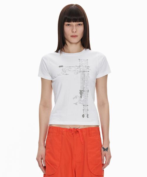 Hybrid Tattoo Tee White