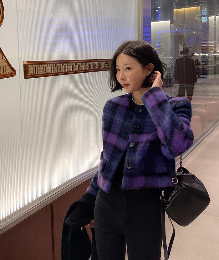 러드본울누빔크롭자켓