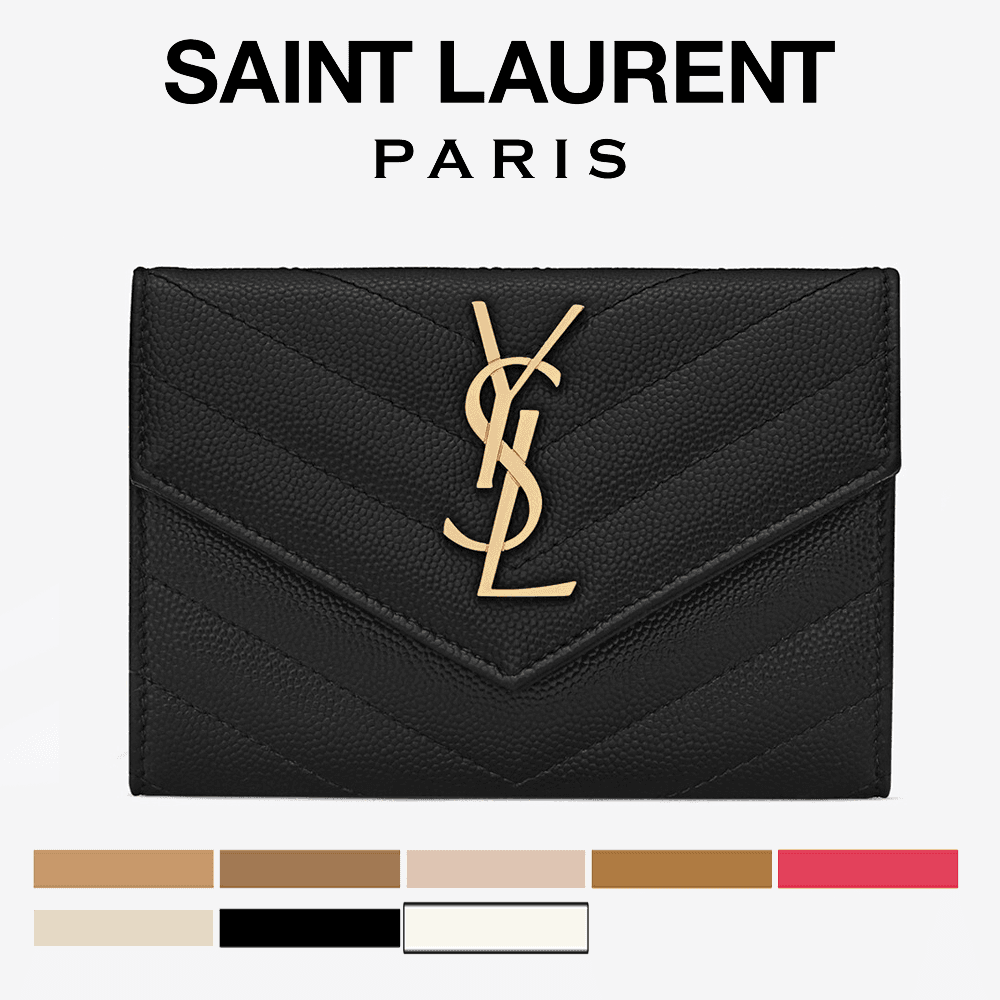 생로랑 카산드라 YSL 로고 카드 지갑 입생로랑 카프스킨 엠보싱 명함 지갑 414404