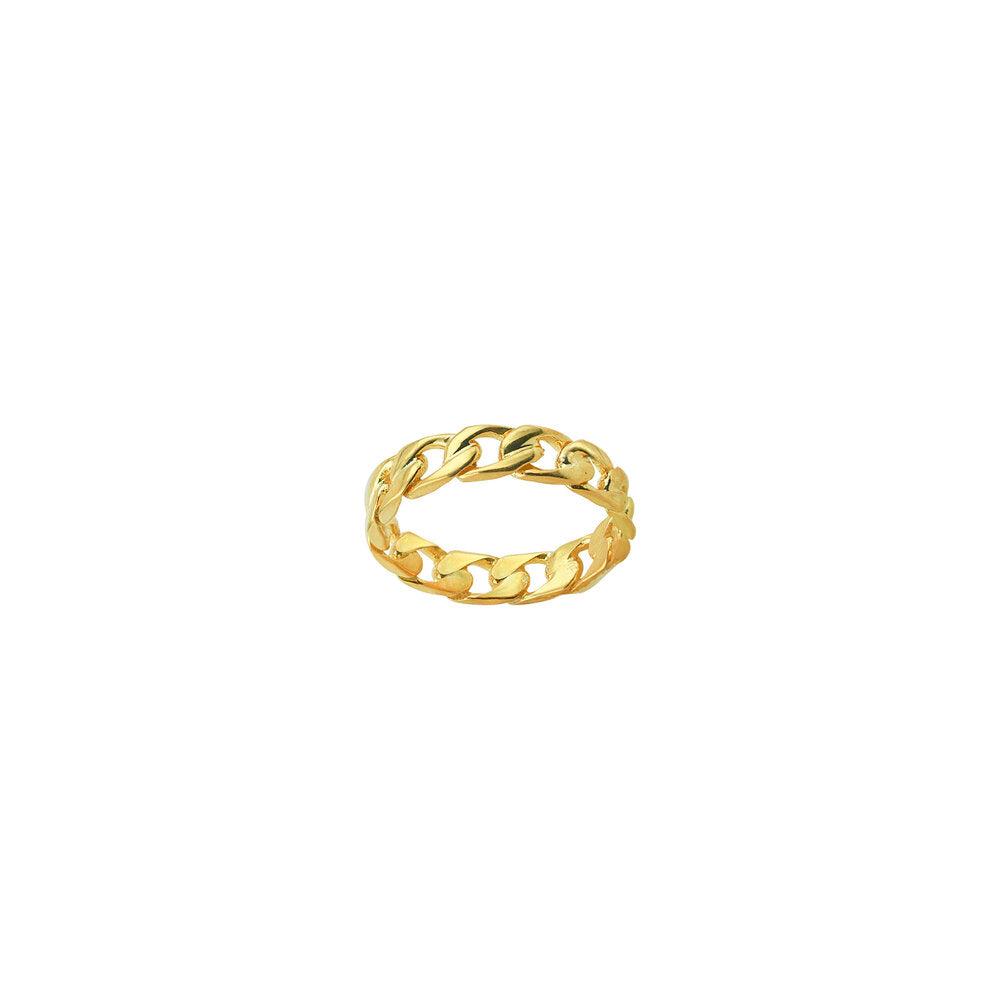 THE MID SIZE CURB RING - GOLD VERMEIL / 5