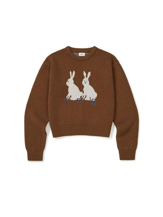 [Mmlg W] FIGURES KNIT (BROWN)