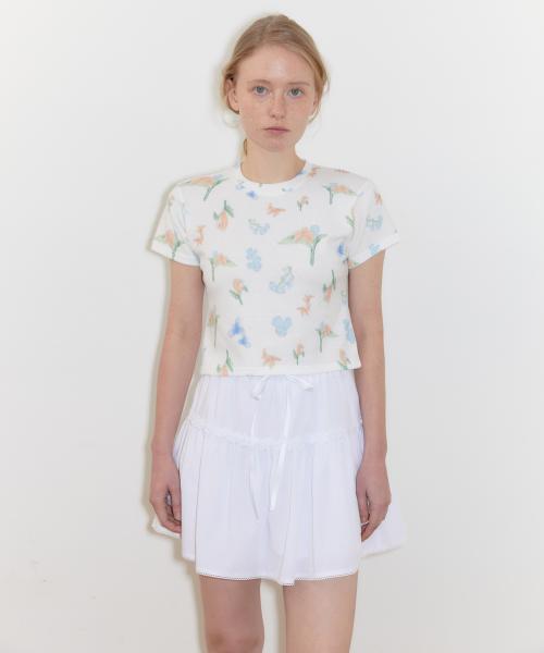 Multi Flower T-Shirts (Cream)