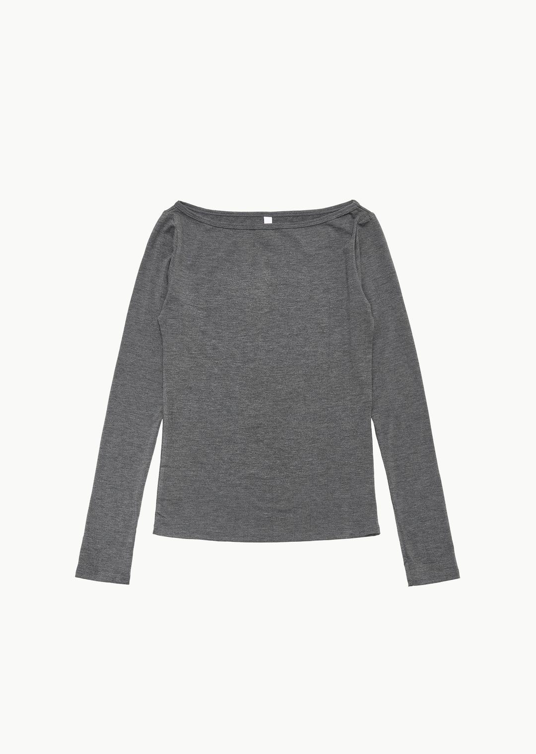 recline bateau long sleeve, charcoal