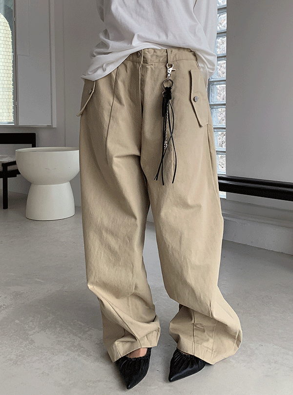재즈디오더 [BEST/단독진행] CURVED TUCK COTTON TROUSER (3C)