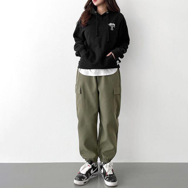[당일출고/-XL] 기모 바스락 카고 조거 팬츠 겨울 트레이닝 팬츠