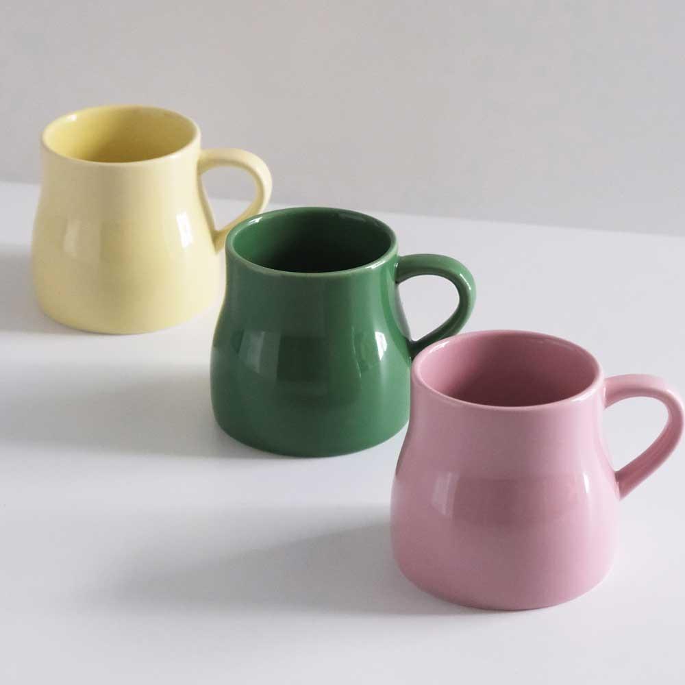 르네 컬러 도자기 카페 머그 400ml 브런치 감성 홈카페컵