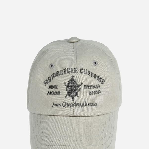Motorcycle embroidered ball cap (Light grey)