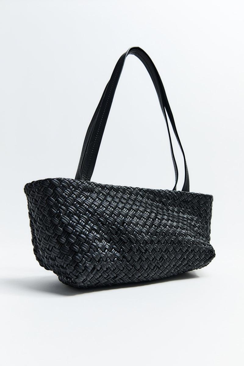 Petit Woven Trapeze Bag - Black