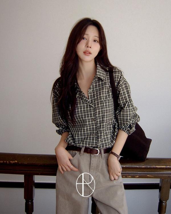 퓨어다 [뉴컬러추가!][MADE] 포포 루즈핏 체크 셔츠