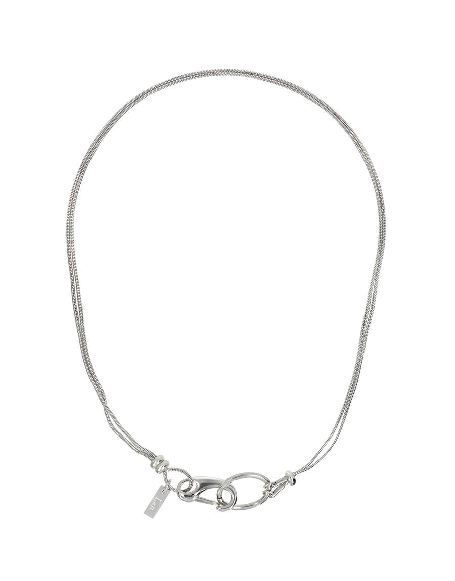 [1024] Double Snake Chain Buckle Necklace