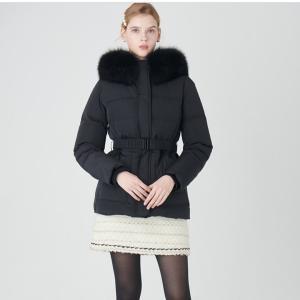 폭스퍼후드넥 구스 다운 벨티드 점퍼S234M851A11