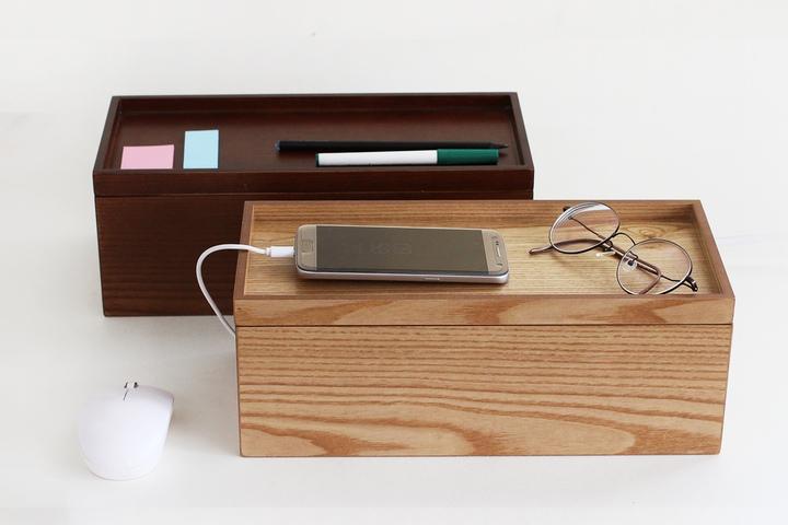 원목 멀티탭 정리함 콘센트 충전기 보관함 2컬러