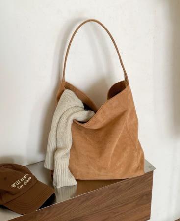 이런 상품 어때요? [2타입/기획] 스웨이드 숄더백 보부상 가방 가을 겨울 가방 호보백 블랙 카멜