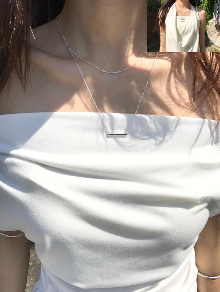 튜프티 line bar necklace