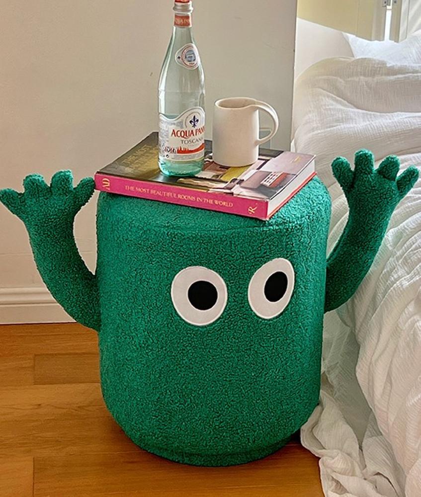 수심 Green Potato Stool 스툴 그린 화장대 귀여운 의자 협탁 유니크 침실