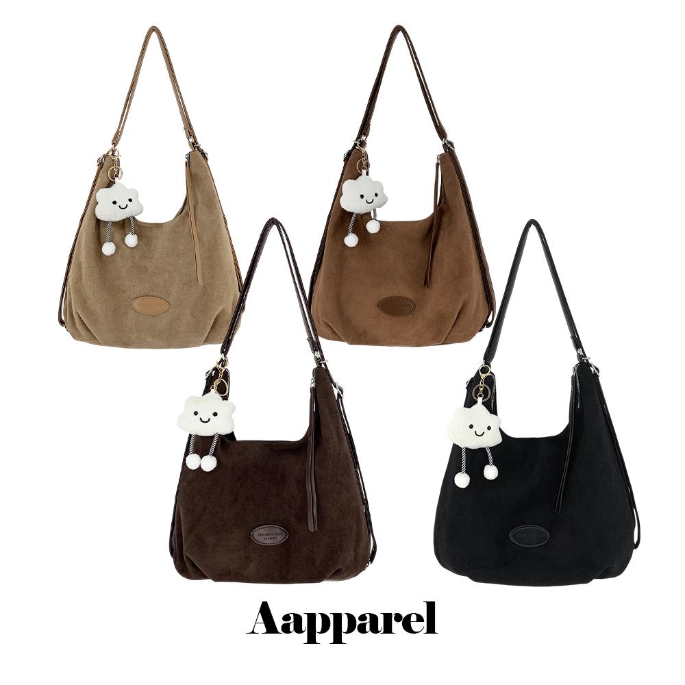 에이어패럴 🏅당일출고/1+1키링포함/3way 구름인형키링 스웨이드 셔링 숄더 크로스백 보부상 백팩 하객룩 가방 졸업식 연말룩 GB124