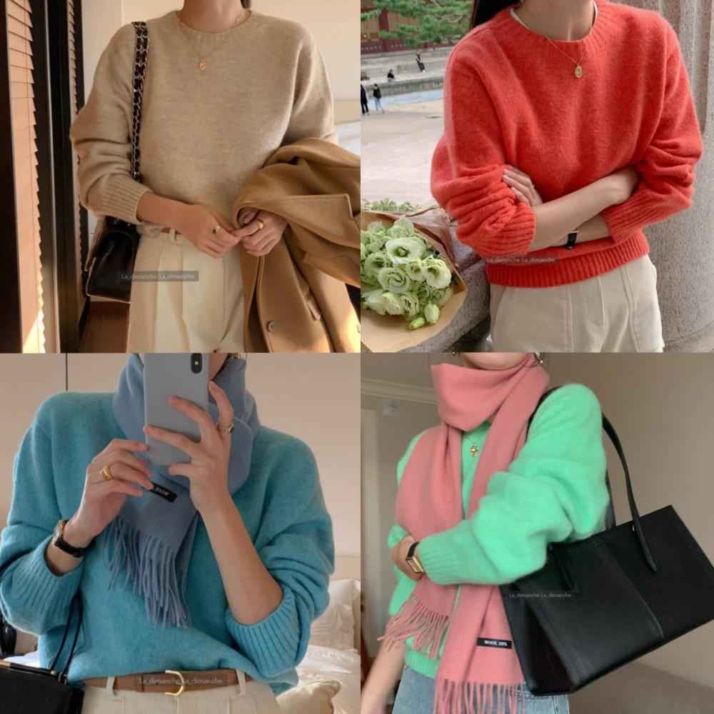 쿠폰 시그니처 키치 니트 홀가먼트 베이비알파카 도톰  signature (4color)  라디망쉬