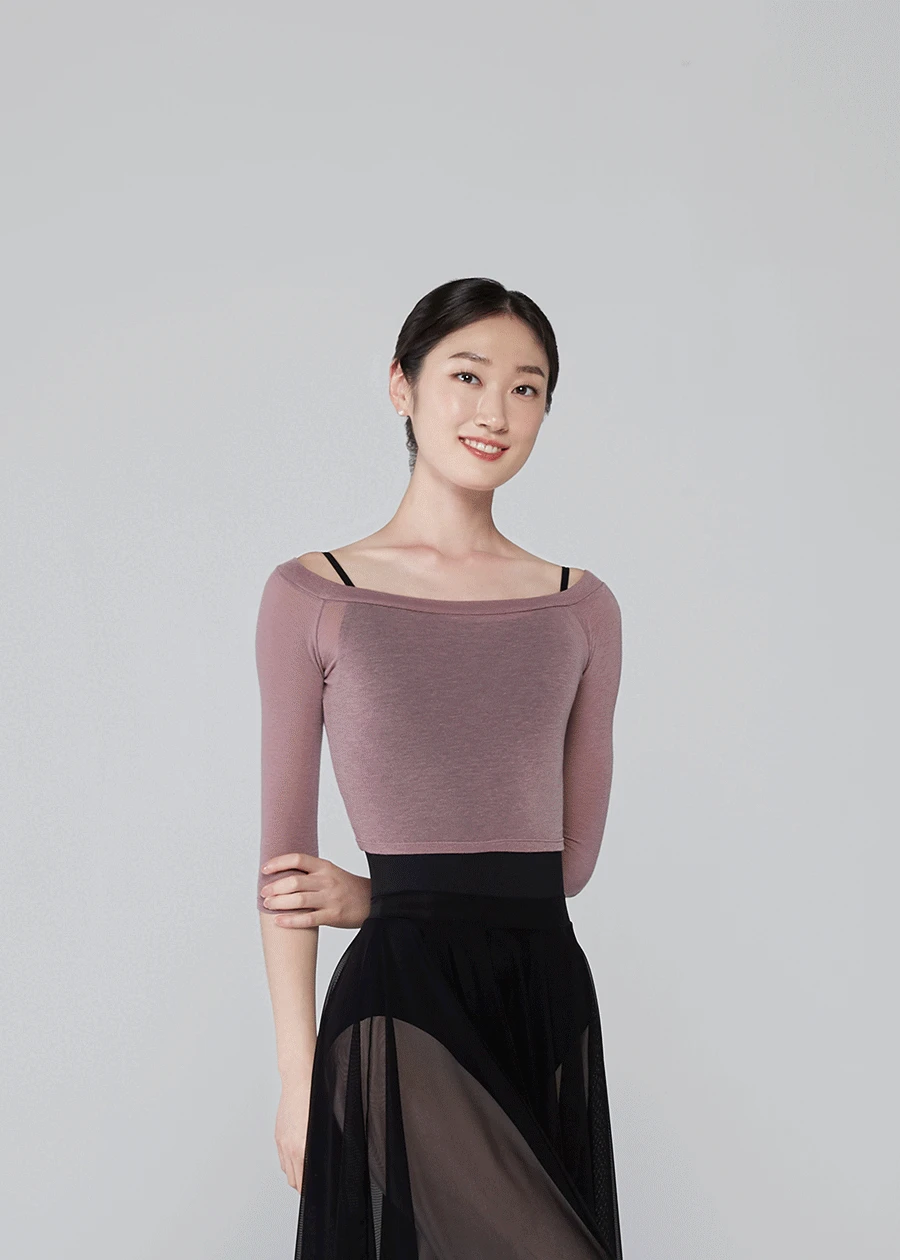 니트 오프숄더 탑