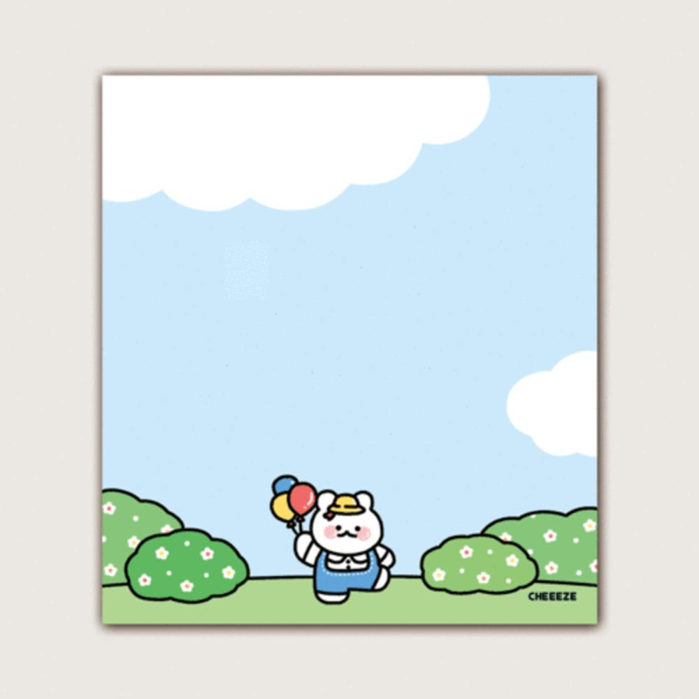 [ 시옷곰 소풍가자 ] - 100매 캐릭터 공시생 다꾸용 떡메모지 치즈샵