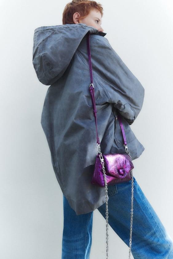 메탈릭 미니 크로스백