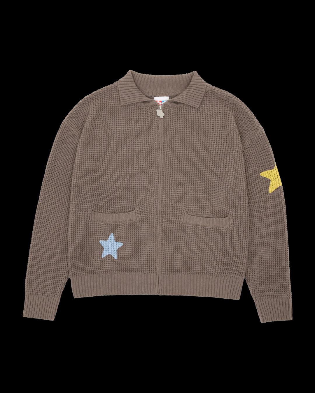 VANDY THE PINK STAR KNIT ZIP UP