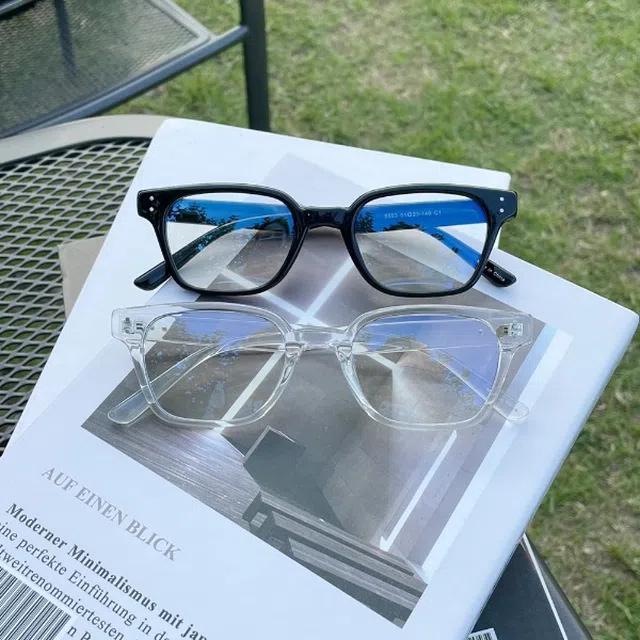 [블루라이트 차단 포함] 사각 스퀘어 투명 뿔테 안경 2color B-15