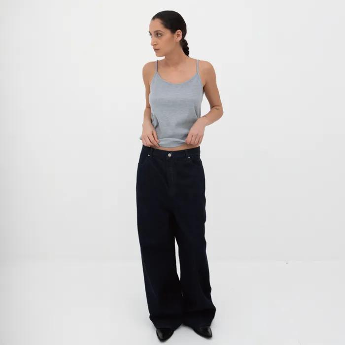 Waffle sleeveless top (melange grey)