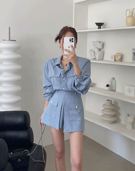 빈즈 포켓 패드 셔츠