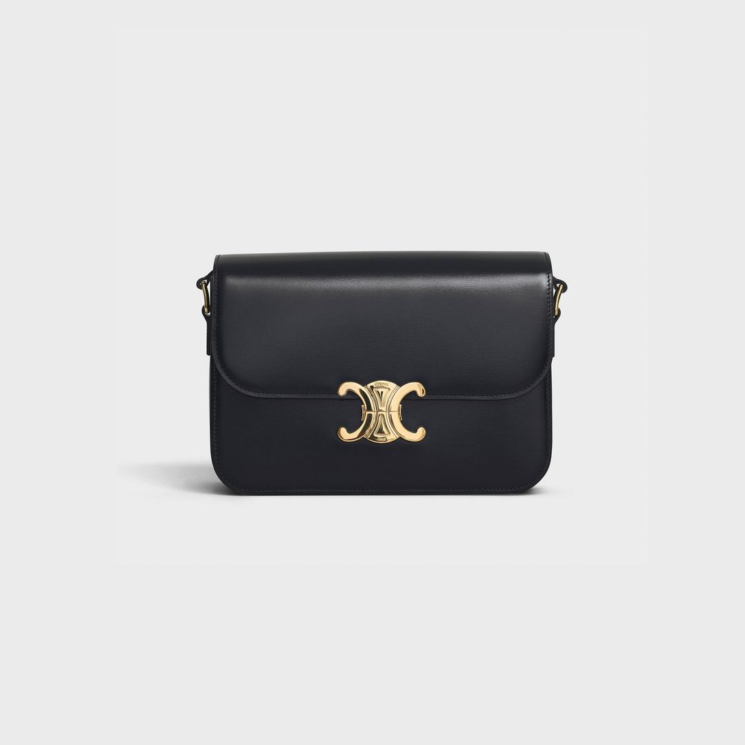 Medium Triomphe Bag in Shiny Calfskin