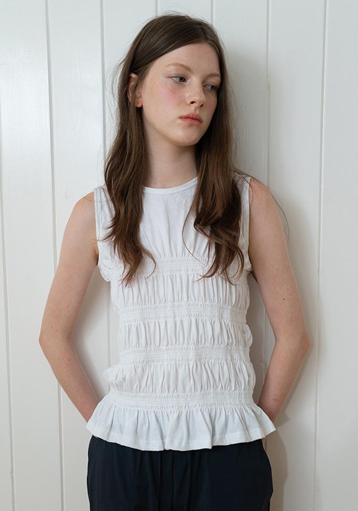 [1차 리오더] Smoke string top (Ivory)