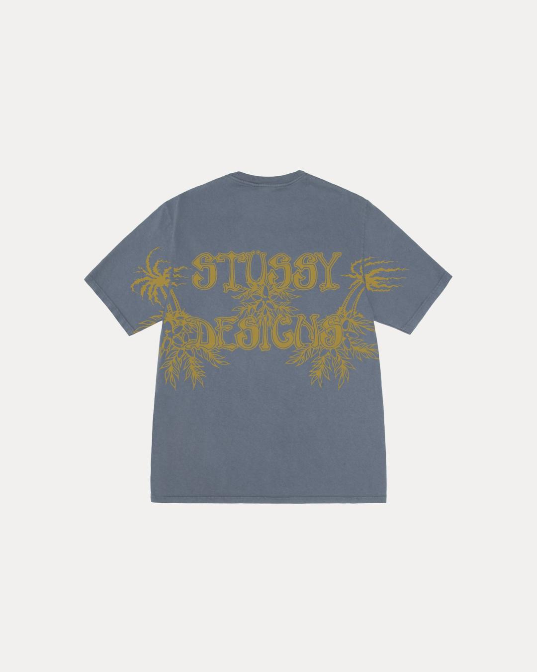 WES PALMS TEE PIGMENT DYED - Navy / S