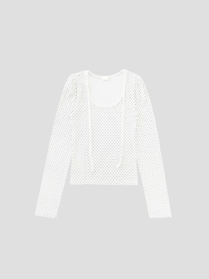 [아이보리 컬러추가] dot puff long sleeve t-shirt