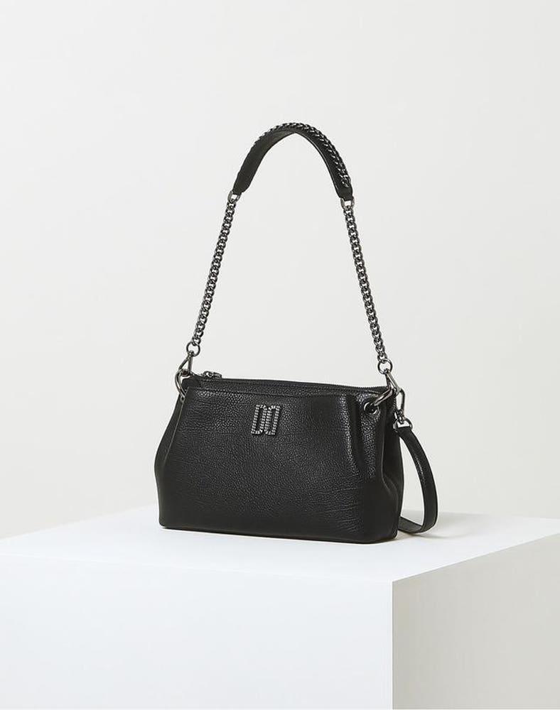 닥스 액세서리 [HILTON] 블랙 앤틱 DD장식 가죽 숄더백 S DCBA4F345BK