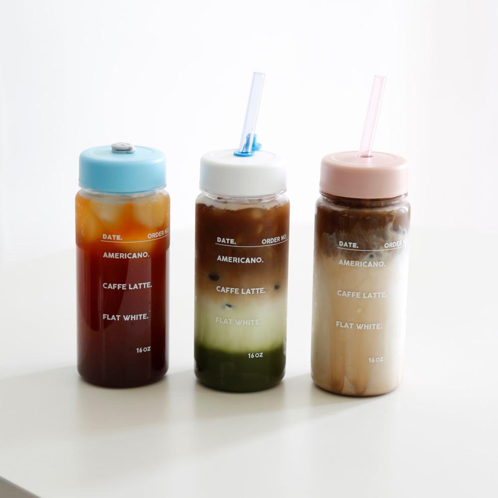 리유저블컵 레터링내열 보틀 / 트라이탄 에스텐 밀폐텀블러 480ml ,1L / 카페텀블러